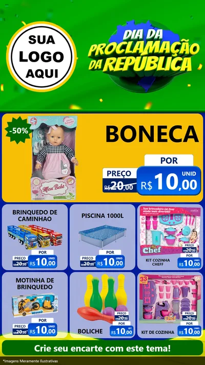 Modelo de Rede Social para Stories com o tema Dia Da Proclamação Da República para Brinquedos