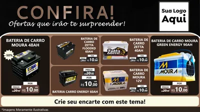 Modelo de TV para TV Horizontal com o tema Confira! Ofertas que irão te surpreender! para Baterias Elétricas