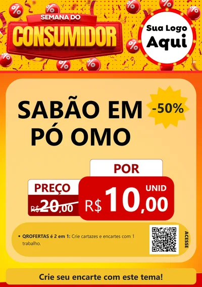 Modelo de Cartaz para Cartaz A4 Vertical com o tema Semana do Consumidor para Produtos de Limpeza