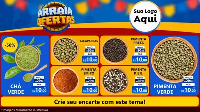 Modelo de TV para TV Horizontal com o tema Arraiá de Ofertas - Junina para Produtos Naturais