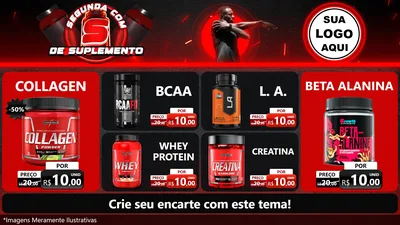 Modelo de TV para TV Horizontal com o tema Segunda com S de Suplemento para Suplementos alimentares