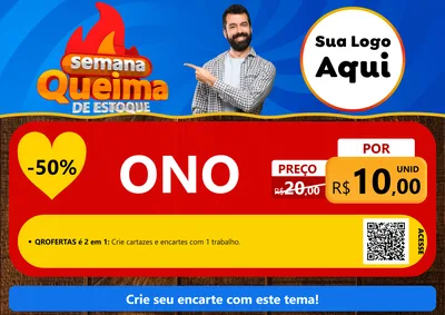 Modelo de Cartaz para Cartaz A4 Horizontal com o tema Semana Queima de Estoque para Óticas