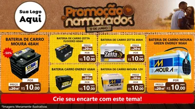 Modelo de TV para TV Horizontal com o tema Promoção Namorados para Baterias Elétricas