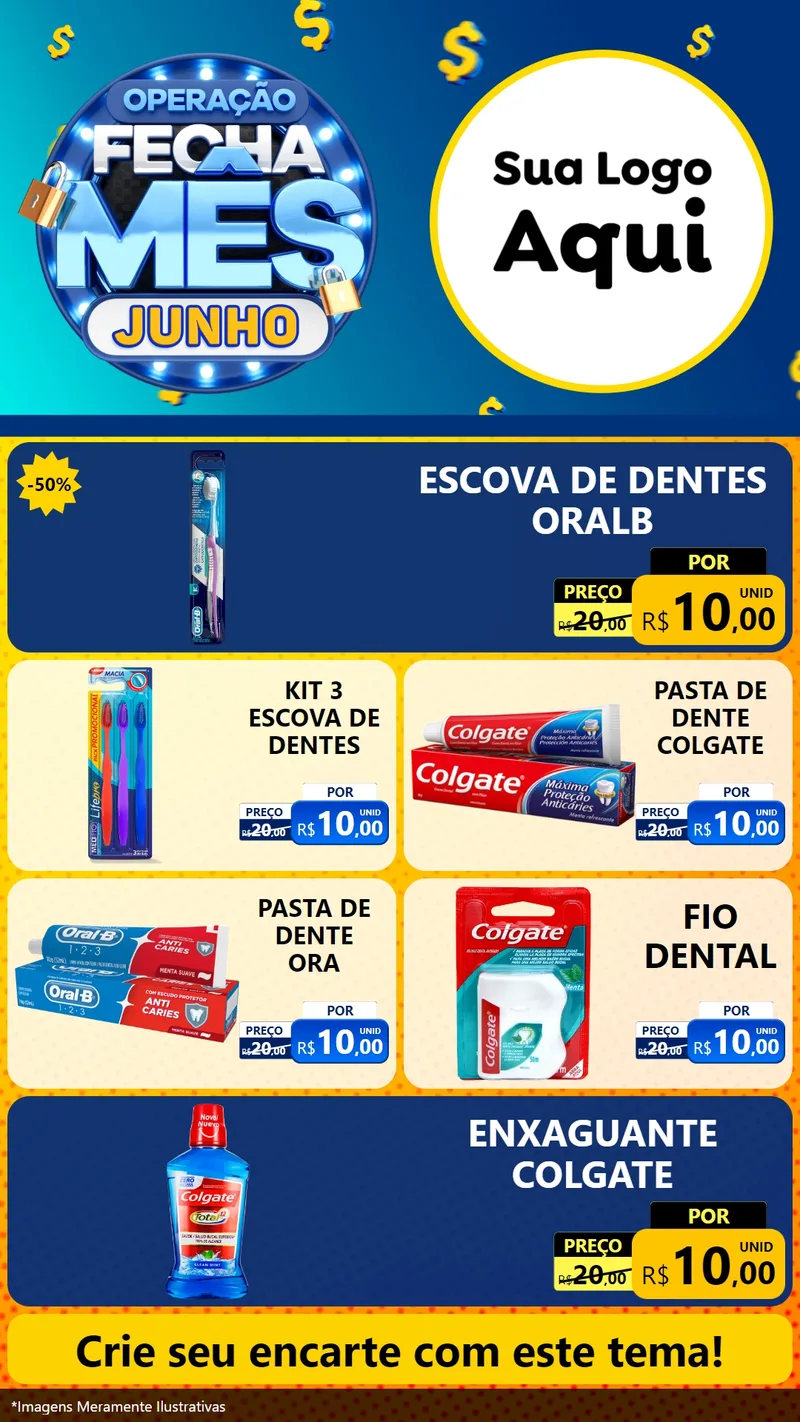 Modelo de TV para TV Vertical com o tema Operação Fecha Mês, Junho para Higiene Pessoal