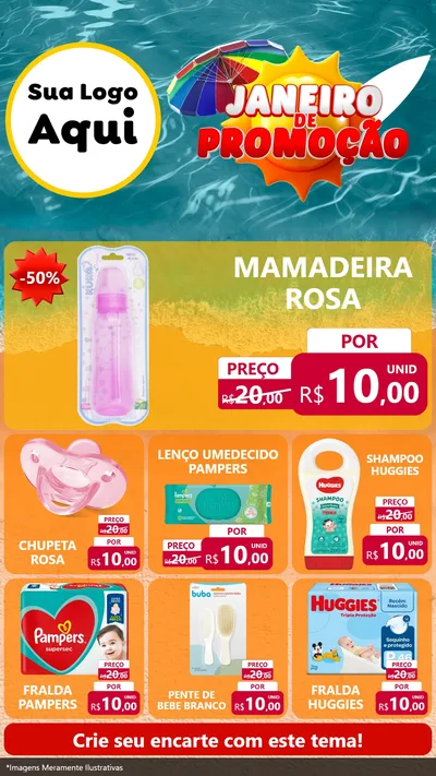 Modelo de Rede Social para Stories com o tema Janeiro de Promoção para Bebês