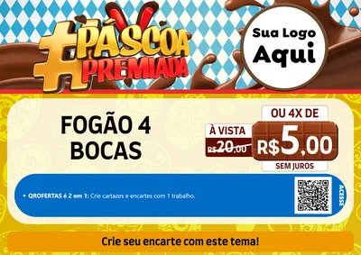 Modelo de Cartaz para Cartaz A4 Horizontal com o tema Páscoa Premiada para Móveis e Eletro