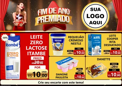 Modelo de Encarte para Encarte A4 Horizontal com o tema Fim de Ano Premiado para Frios e Laticínios
