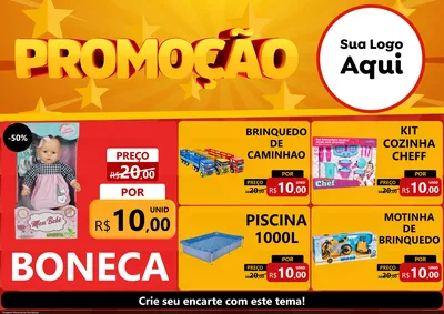 Modelo de Encarte para Encarte A4 Horizontal com o tema Promoção para Brinquedos