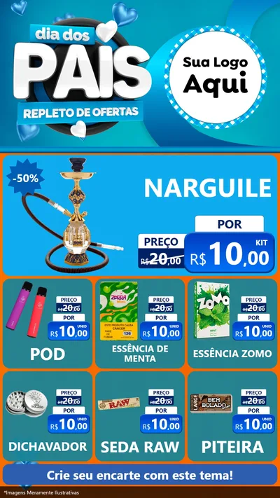 Modelo de Rede Social para Stories com o tema Dia Dos Pais Repleto de Ofertas para Tabacaria