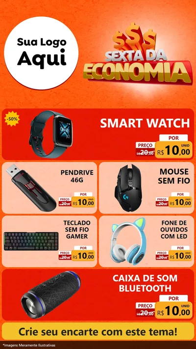 Modelo de TV para TV Vertical com o tema Sexta da Economia para Informática