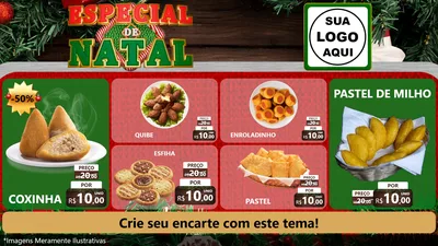 Modelo de TV para TV Horizontal com o tema Especial de Natal para Salgadaria
