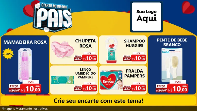 Modelo de TV para TV Horizontal com o tema Oferta Do Dia Dos Pais para Bebês
