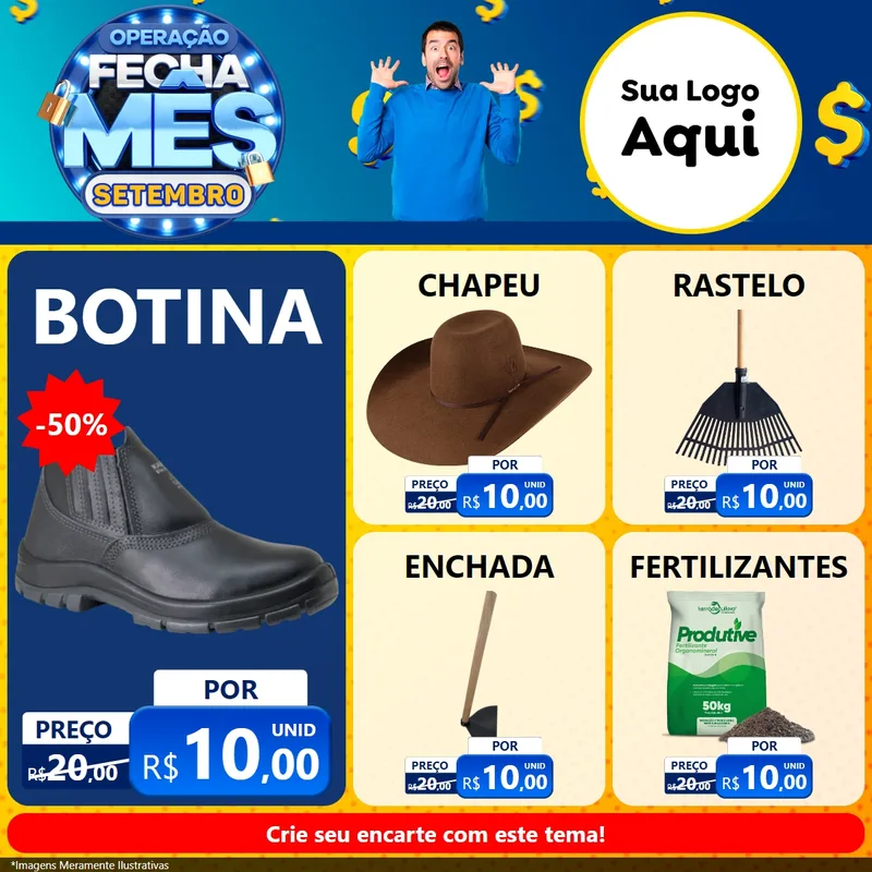 Modelo de Rede Social para Feed Facebook com o tema Operação Fecha Mês Setembro para Agropecuária