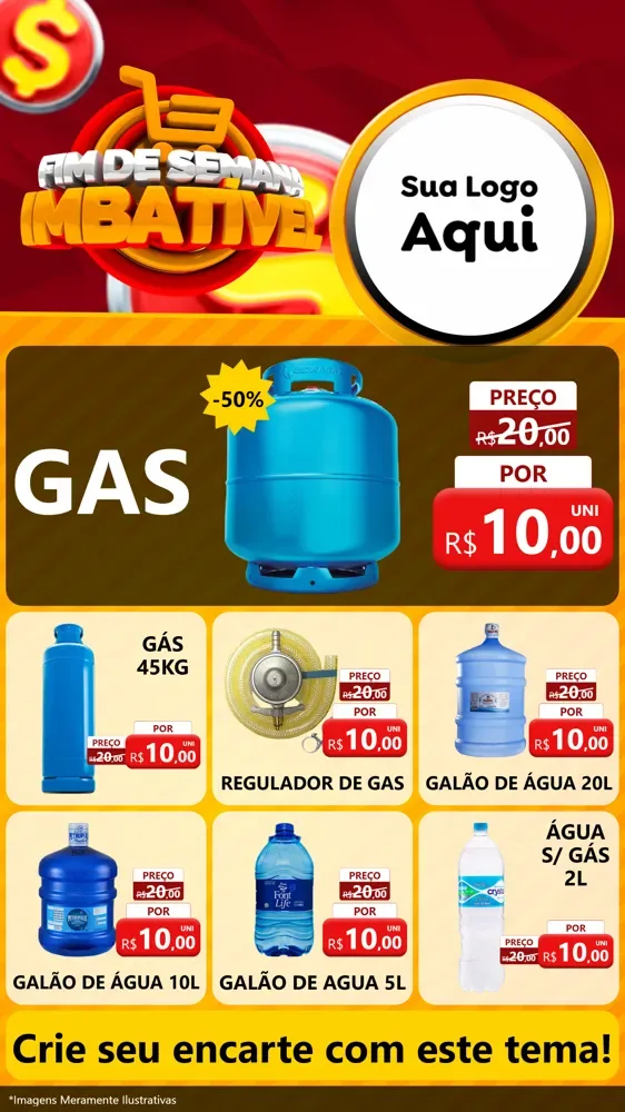 Modelo de Rede Social para Stories com o tema Fim de Semana Imbatível para Água e gás