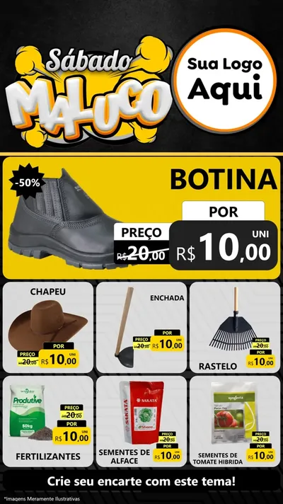 Modelo de Rede Social para Stories com o tema Sábado Maluco para Agropecuária