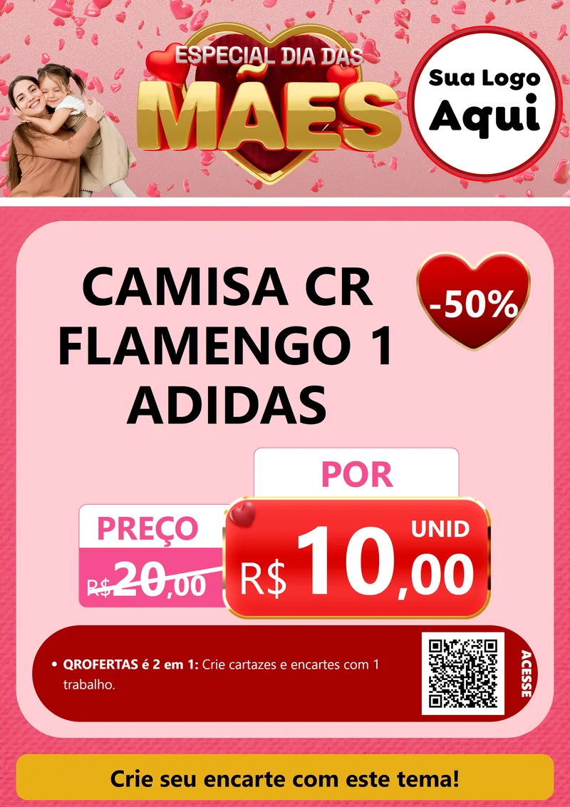 Modelo de Cartaz para Cartaz A4 Vertical com o tema Especial Dia Das Mães para Roupas e acessórios