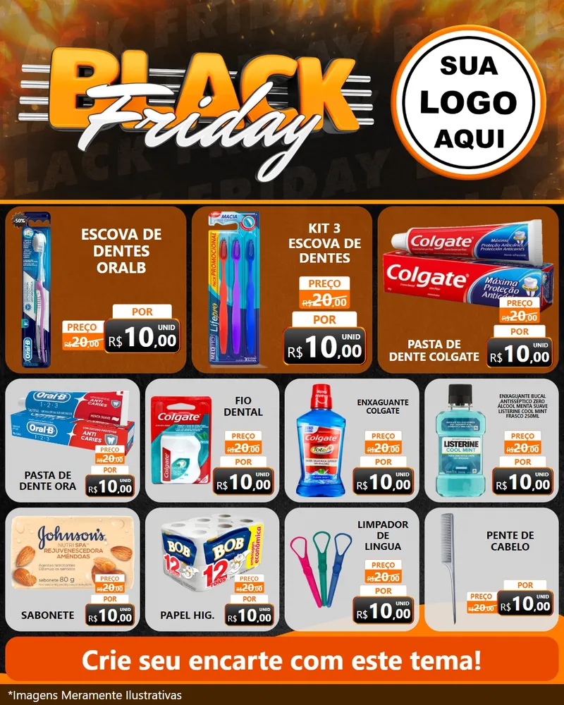 Modelo de Rede Social para Feed Instagram com o tema Black Friday para Higiene Pessoal