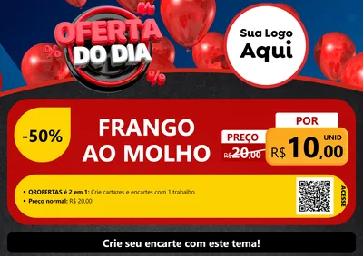 Modelo de Cartaz para Cartaz A4 Horizontal com o tema Oferta do Dia para Restaurante