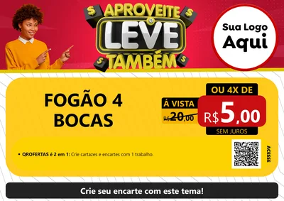 Modelo de Cartaz para Cartaz A4 Horizontal com o tema Aproveite e Leve Também para Móveis e Eletro
