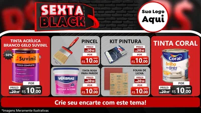 Modelo de TV para TV Horizontal com o tema Sexta Black para Tintas e Ferramentas