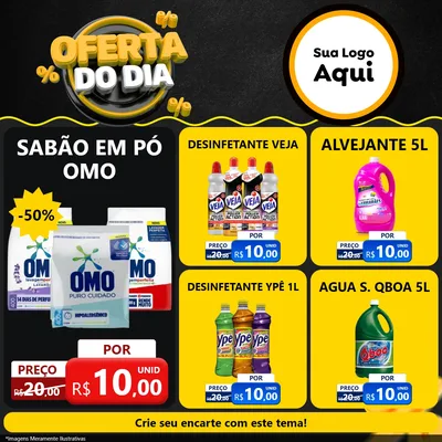 Modelo de Rede Social para Feed Facebook com o tema Oferta Do Dia para Produtos de Limpeza