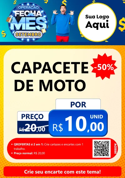 Modelo de Cartaz para Cartaz A4 Vertical com o tema Operação Fecha Mês Setembro para Moto peças