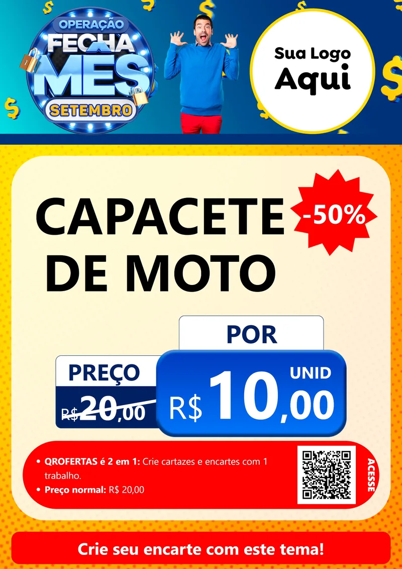Modelo de Cartaz para Cartaz A4 Vertical com o tema Operação Fecha Mês Setembro para Moto peças