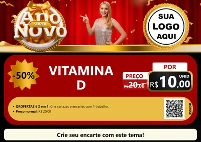 Modelo de Cartaz para Cartaz A4 Horizontal com o tema Super Ano Novo para Farmácia