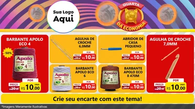 Modelo de TV para TV Horizontal com o tema Quarta da Economia para Armarinho e Aviamentos