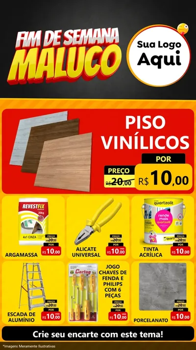 Modelo de Rede Social para Stories com o tema Final de Semana Maluco para Material para Construção