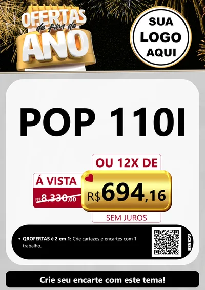 Modelo de Cartaz para Cartaz A4 Vertical com o tema Ofertas de Fim de Ano para Concessionaria de Motos