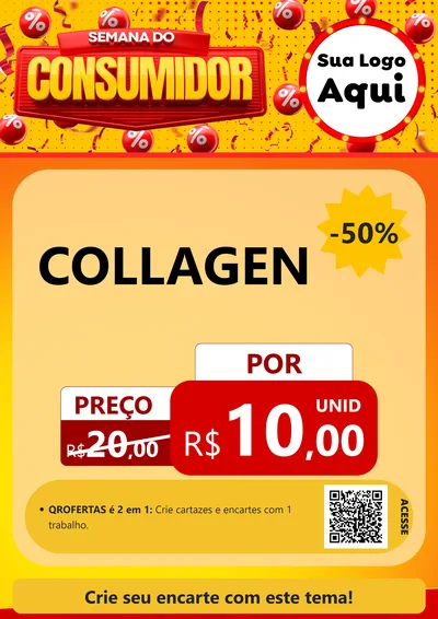 Modelo de Cartaz para Cartaz A4 Vertical com o tema Semana do Consumidor para Suplementos alimentares