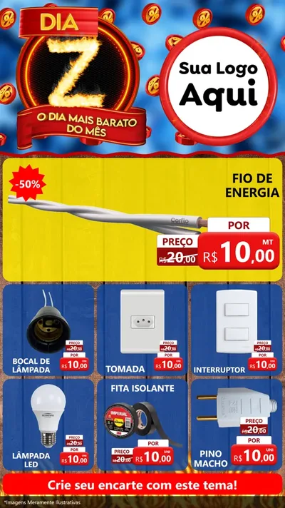 Modelo de Rede Social para Stories com o tema Dia Z - O Dia Mais Barato Do Mês para Materiais Elétricos