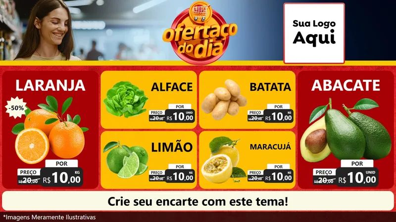 Modelo de TV para TV Horizontal com o tema Ofertaço Do Dia para Hortifrúti