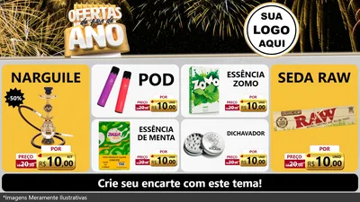 Modelo de TV para TV Horizontal com o tema Ofertas de Fim de Ano para Tabacaria