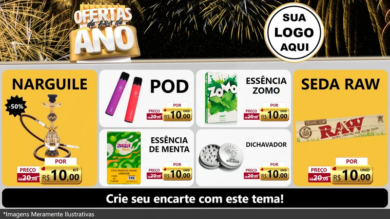 Modelo de TV para TV Horizontal com o tema Ofertas de Fim de Ano para Tabacaria
