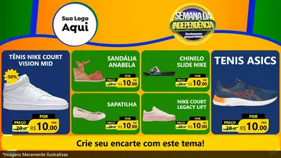 Modelo de TV para TV Horizontal com o tema Semana da Independência Declaramos Preços Baixos para Calçados