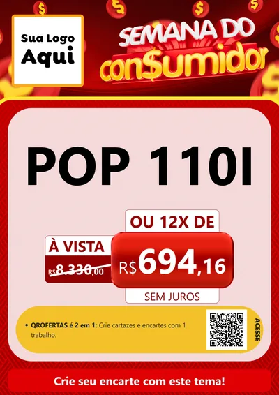 Modelo de Cartaz para Cartaz A4 Vertical com o tema Semana do Consumidor para Concessionaria de Motos