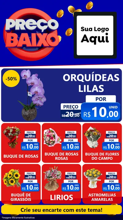 Modelo de Rede Social para Stories com o tema Preço Baixo para Floricultura e jardim