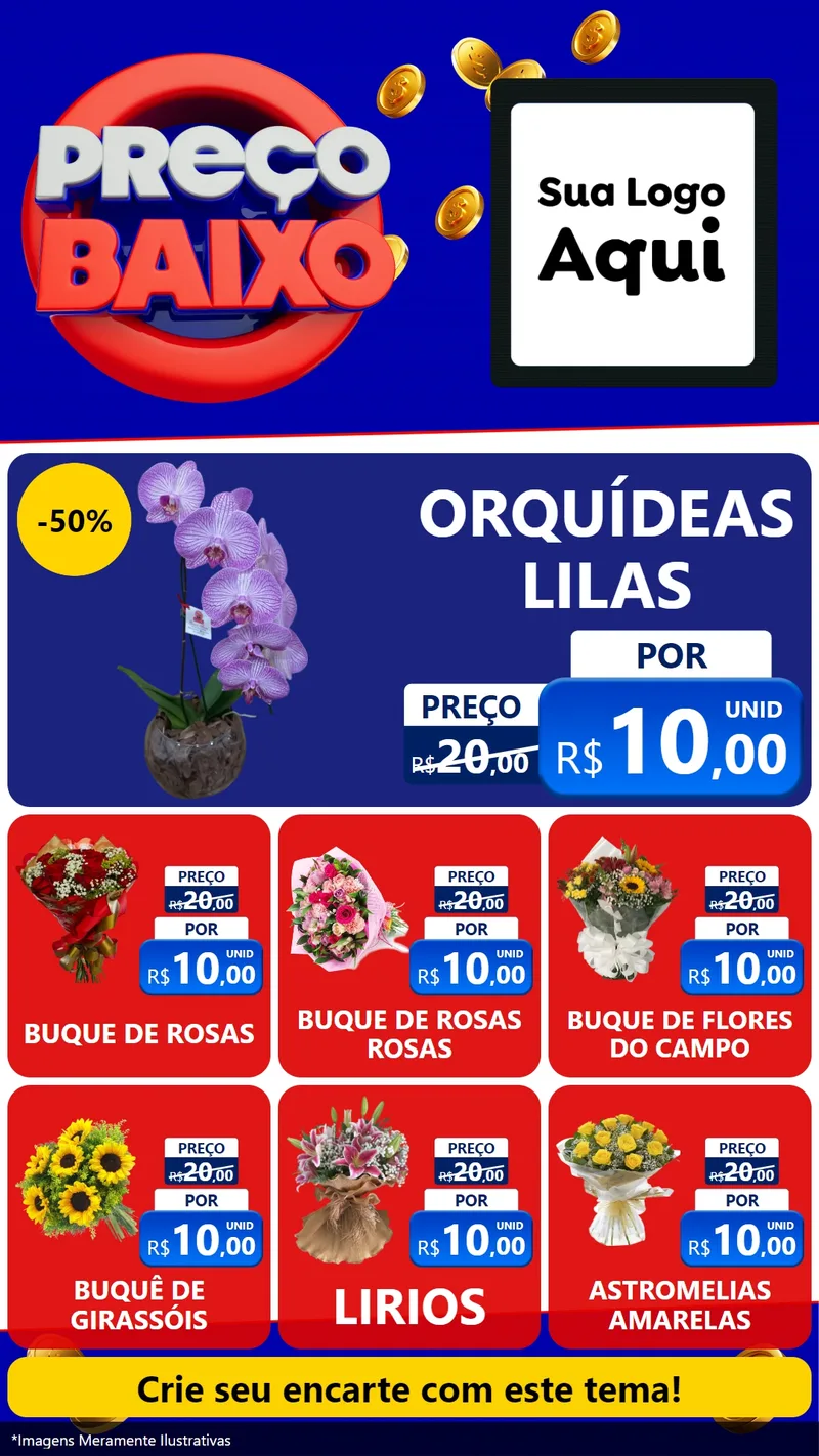 Modelo de Rede Social para Stories com o tema Preço Baixo para Floricultura e jardim