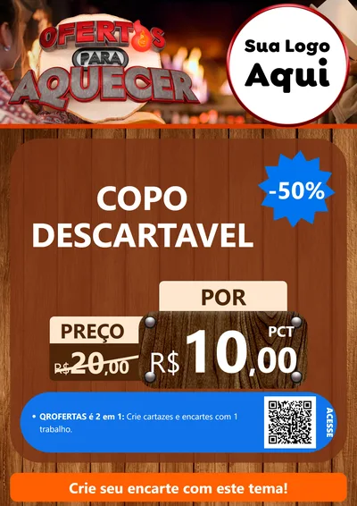 Modelo de Cartaz para Cartaz A4 Vertical com o tema Ofertas Para Aquecer para Embalagens