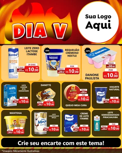 Modelo de Rede Social para Feed Instagram com o tema Dia V para Frios e Laticínios