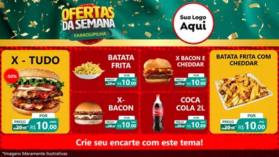 Modelo de TV para TV Horizontal com o tema Ofertas da Semana Farroupilha para Hamburgueria