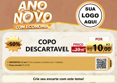 Modelo de Cartaz para Cartaz A4 Horizontal com o tema Ano Novo Com Economia para Embalagens