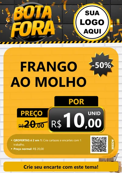 Modelo de Cartaz para Cartaz A4 Vertical com o tema Bota Fora para Restaurante