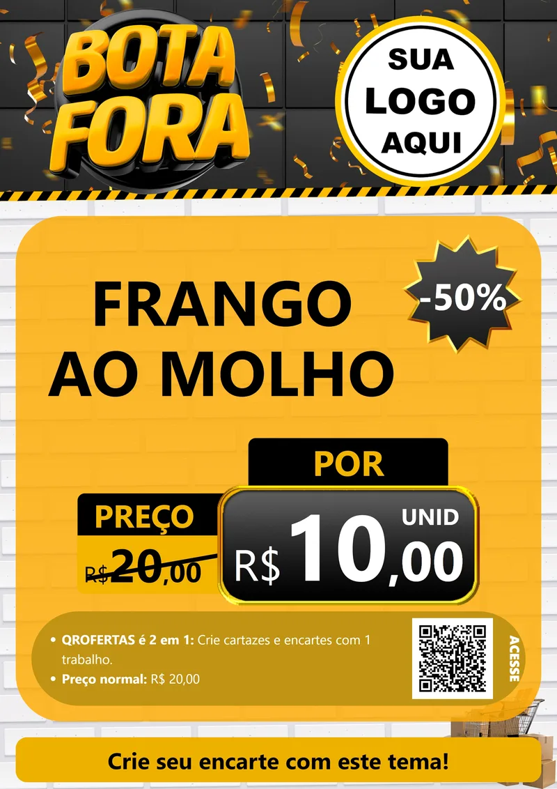 Modelo de Cartaz para Cartaz A4 Vertical com o tema Bota Fora para Restaurante