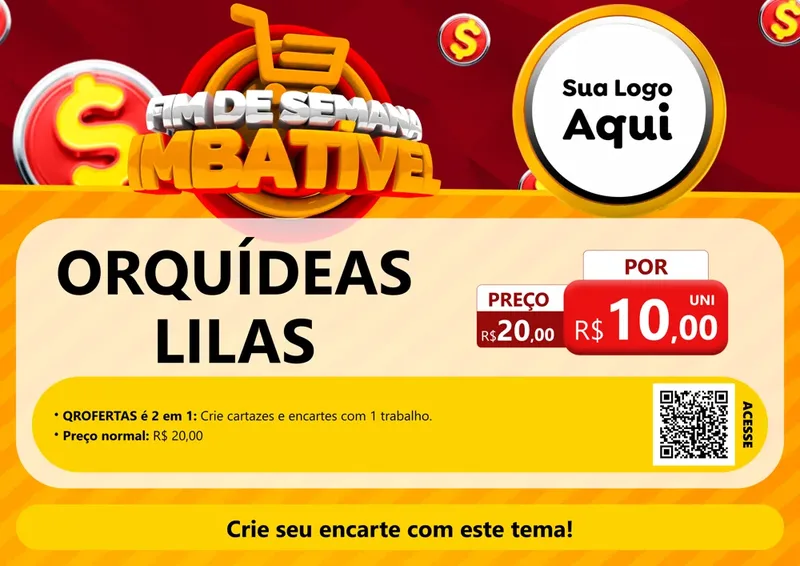 Modelo de Cartaz para Cartaz A4 Horizontal com o tema Fim de Semana Imbatível para Floricultura e jardim