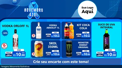 Modelo de TV para TV Horizontal com o tema Novembro Azul para Distribuidora de bebidas