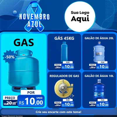 Modelo de Rede Social para Feed Facebook com o tema Novembro Azul para Água e gás