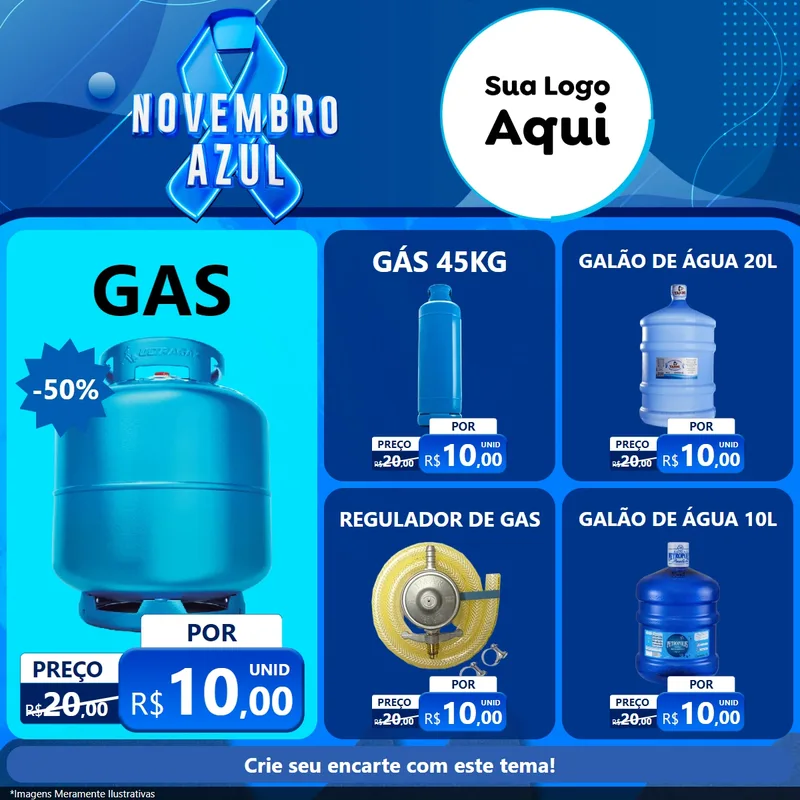 Modelo de Rede Social para Feed Facebook com o tema Novembro Azul para Água e gás